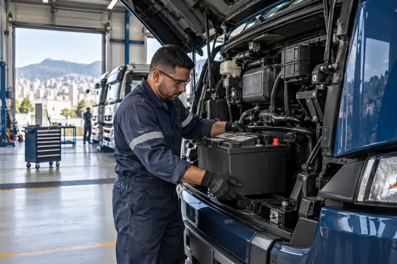 Troca de bateria para caminhão em oficina de Belo Horizonte