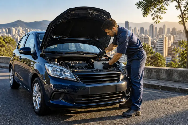 Carro pronto para uso após troca da bateria automotiva