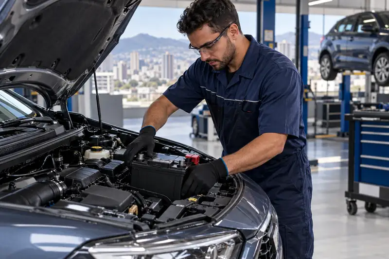 Instalação de bateria Start-Stop em carro moderno em Belo Horizonte